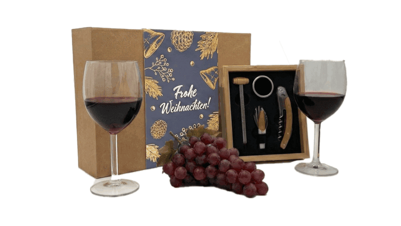 Geschenkbox für Wein Erlebnisse mit passenden Inhalten zum Erlebnis - Weihnachtsedition