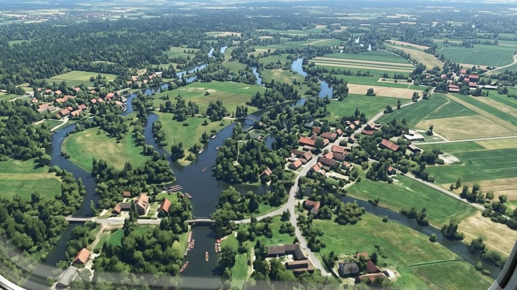 spreewaldflug2 Ausblick aus dem Flugzeug auf den Spreewald