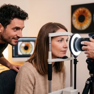 Eine Frau wird gerade beim Iris Fotoshooting Fotografiert