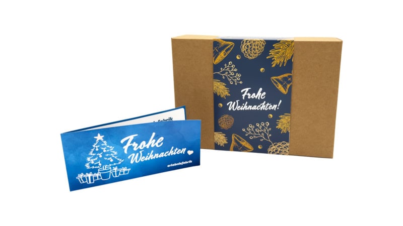 Geschenkbox der Erlebnisfabrik mit Gutschein - Frohe Weihnachten