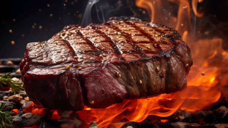 Porterhouse Steak auf einem Grill.