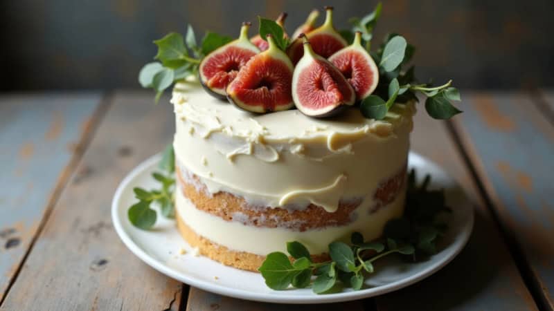 Semi Naked Kuchen mit Feigenfrucht.