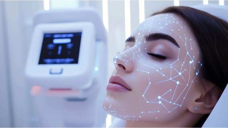 Eine Frau auf einer Behandlungsliege bei der Hausanalyse.