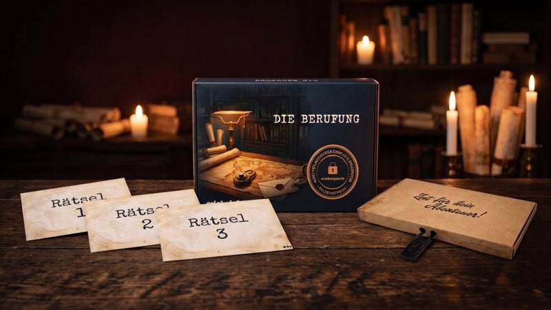 Ansicht der Rätselbox: Die Berufung der Erlebnisfabrik