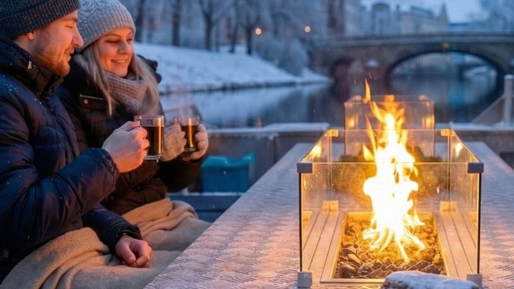 kamninfahrt-neues-bild Zwei Personen auf der Kaminfahrt mit Glühwein in der Hand im Winter in Leipzig