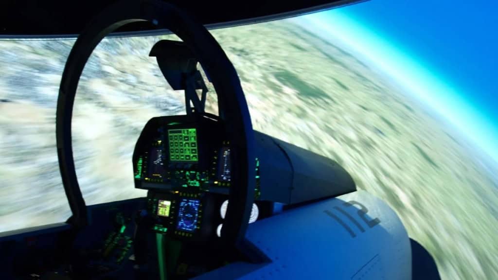 Flugsimulator F18 Kampfjet-Cockpit