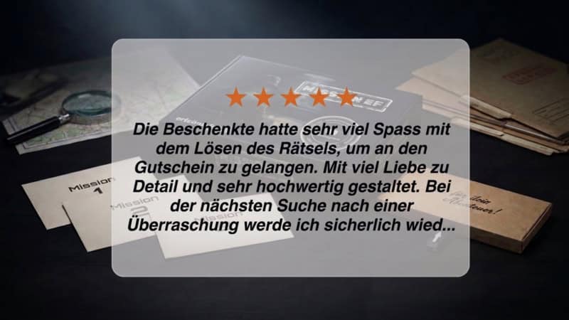 Bewertung der Rätselbox Mission EF